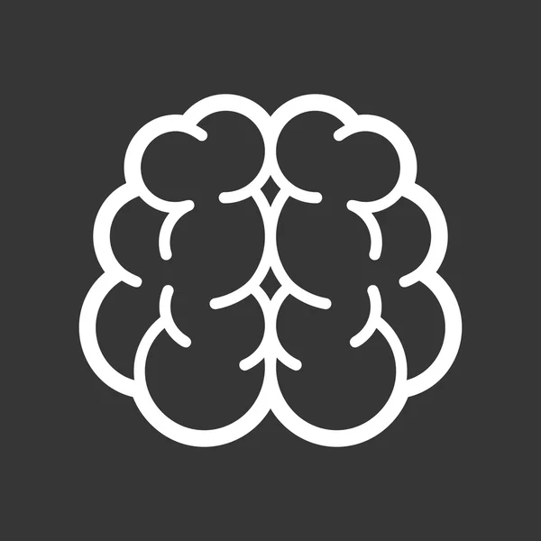 Icono del logotipo del cerebro sobre fondo negro. Vector — Vector de stock