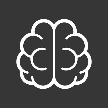 Beyin Logo simge siyah arka plan üzerine. Vektör