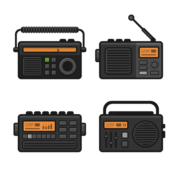 Radio Icon Set. Vector — Stock Vector