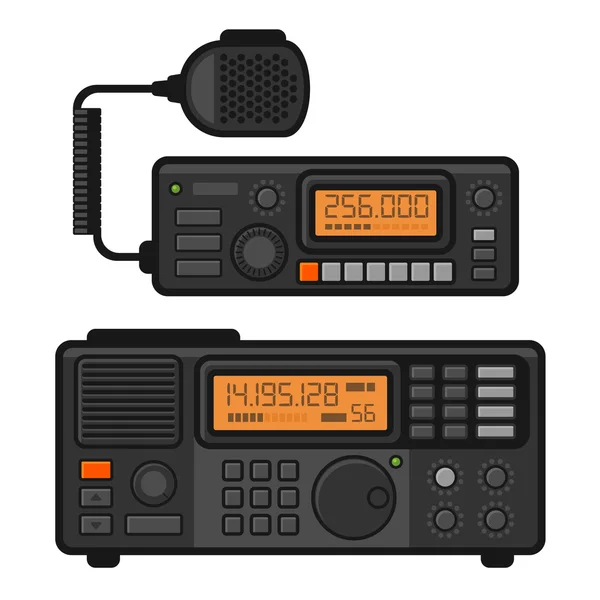 Police Car Radio Transceiver Set. Vecteur — Image vectorielle