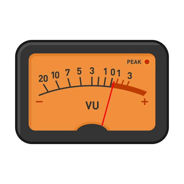 Analoges Volumen-Einheit-Meter-Messgerät. Vektor — Stockvektor