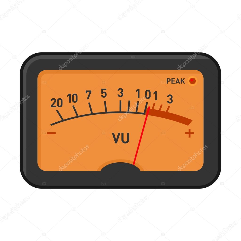 Analog Volume Unit Meter Measuring Device. Vector