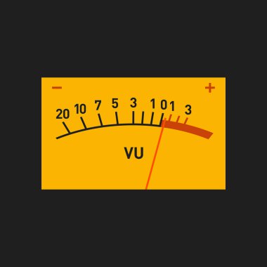 Analog Volume Unit Meter Measuring Device. Vector clipart