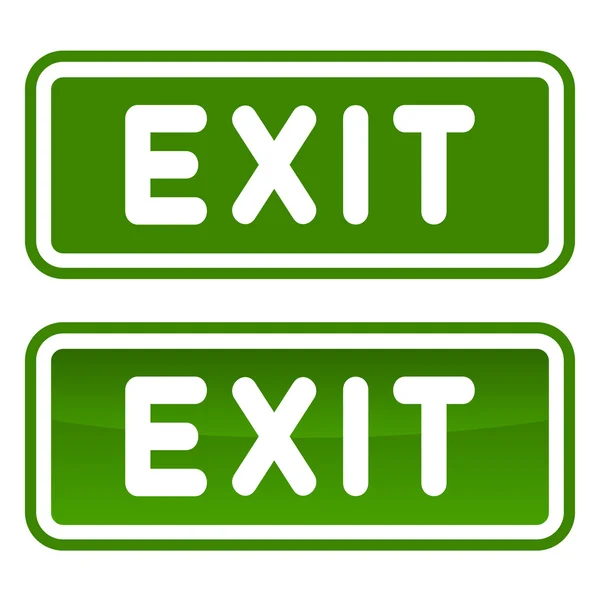 Green Emergency Exit Sign Set on White Background. Vector — Stock Vector