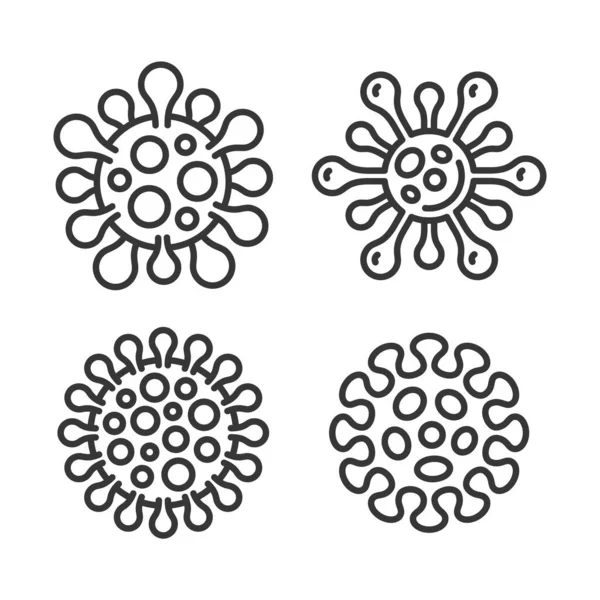 Coronavirus COVID-2019 Sign Set sobre fondo blanco. Iconos vectoriales — Archivo Imágenes Vectoriales