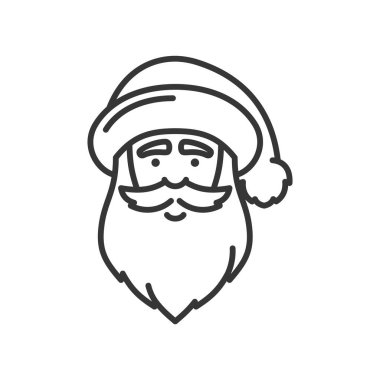 Noel Baba Yüzü Simgesi. Noel ve Yeni Yıl insanı. Vektör