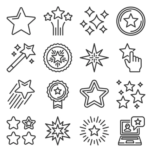 Shining Stars Xmas and Favorite Icons Set. Vector — Stock Vector