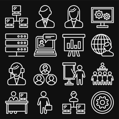 Sistem Yöneticisi ve Operatör Simgeleri Ayarlandı. Satır Biçimi Vektörü