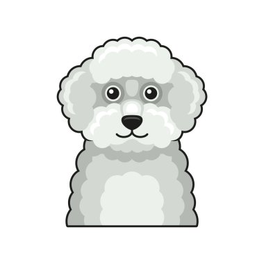 Şirin Köpek Suratı Simgesi. Beyaz Arkaplan Vektöründe Çizgi Film Biçimi