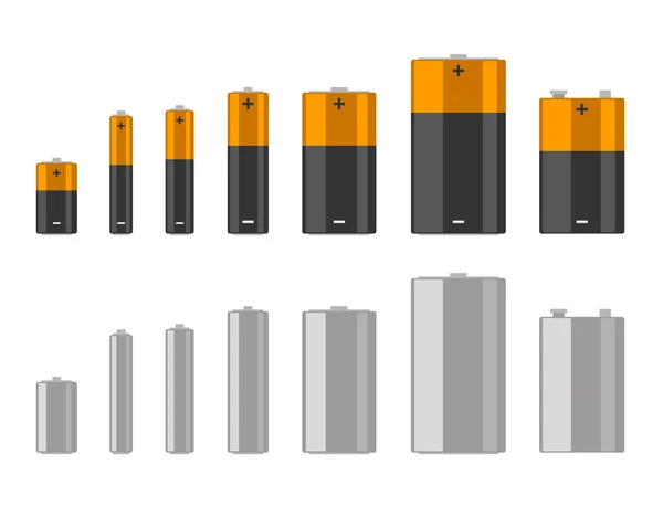 Niveau de charge de la batterie Icônes Set Accumulateur Indicateur Conception. Vecteur — Image vectorielle
