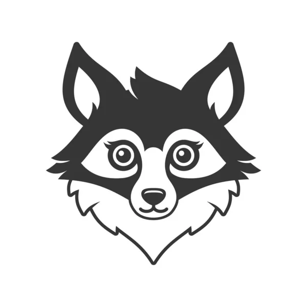 Logotipo lindo del estilo de la historieta de la cara de Fox en fondo blanco. Vector — Vector de stock