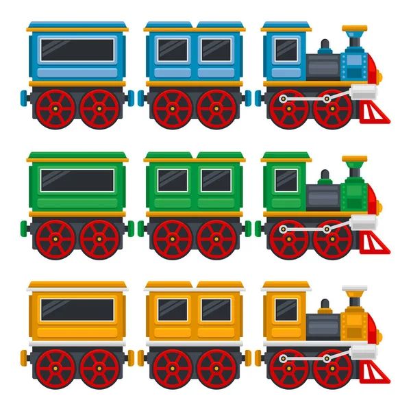 卡通玩具列车与瓦格纳设置。B.病媒 免版税图库矢量图片