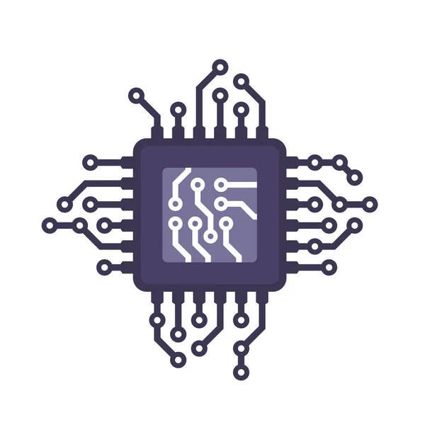 Digitale processor icoon. Microchip van de CPU. Vector — Stockvector