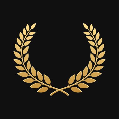 Altın ödüllü Laurel Çelengi Kara Arkaplanda. Vektör
