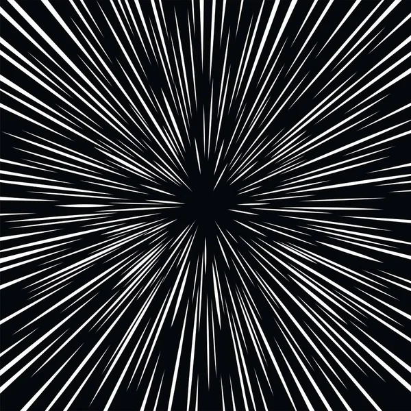 Efecto de urdimbre espacial abstracto sobre fondo negro. Vector — Vector de stock