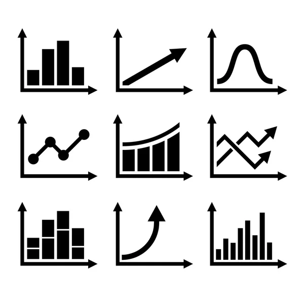 Conjunto de iconos gráficos de infografía empresarial. Vector — Vector de stock