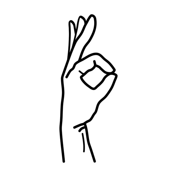 Tangan OK Sign Terisolasi di Latar Belakang Putih. Vektor - Stok Vektor