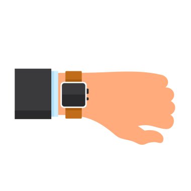 düz tasarım tarzında smartwatch kol. vektör