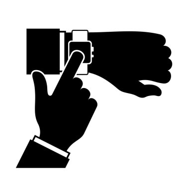 smartwatch bir koluyla silüeti. vektör