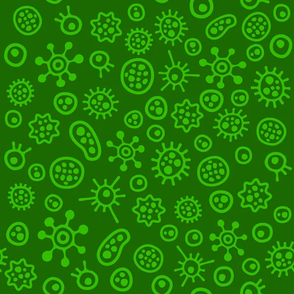 Bacteria Virus Microbe. Seamless Pattern. Vector — Stock Vector