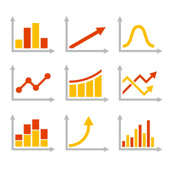 Color Graph Chart Icons Set. Vector — Stock Vector