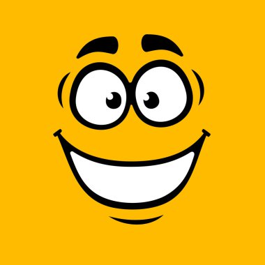 Turuncu zemin üzerine cartoom gülümseme. vektör