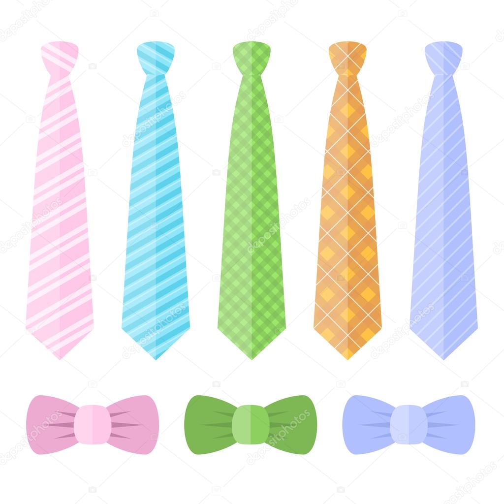 Set of Ties and Bow Ties. Vector