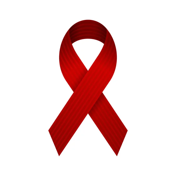 Red AIDS Ribbon Icon. Vector — Stock Vector