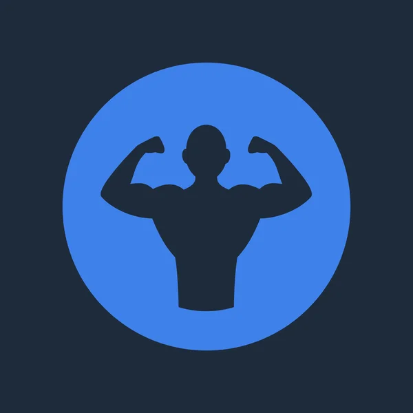 Bodybuilder Fitness Logo Icono. Vector — Archivo Imágenes Vectoriales