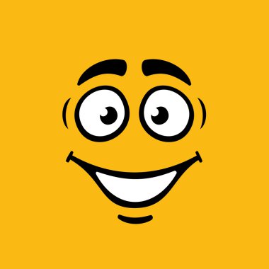 Turuncu zemin üzerine cartoom gülümseme. vektör