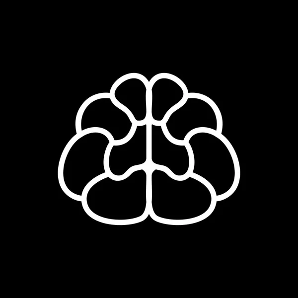 Brain Icon. Vector on Black Background — Stock Vector