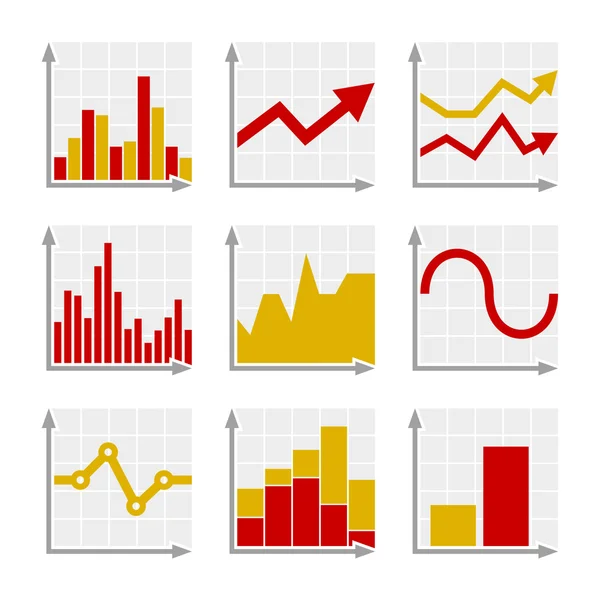 Biznes Infographic kolorowe wykresy i diagramy zestaw — Wektor stockowy