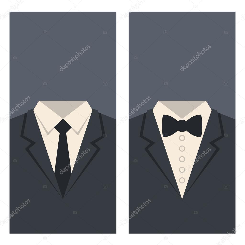 Business Card with Suits and Ties Design. Vector