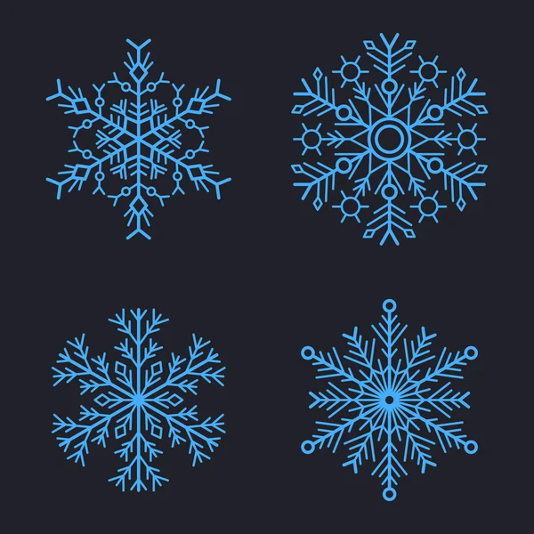 Płatki śniegu zestaw do projektowania zima Boże Narodzenie. Wektor — Wektor stockowy