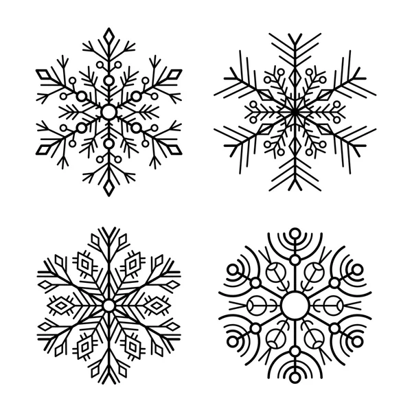 白色背景上的雪花图标集。矢量 — 图库矢量图片