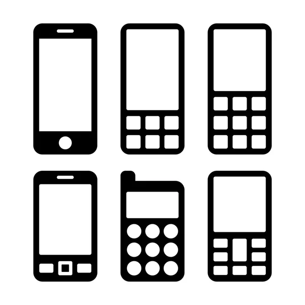 Conjunto de iconos de teléfonos móviles y teléfonos inteligentes. Vector — Vector de stock