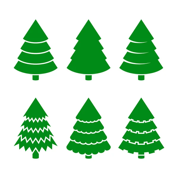 Karácsony fa ikonok beállítása. Vektor — Stock Vector