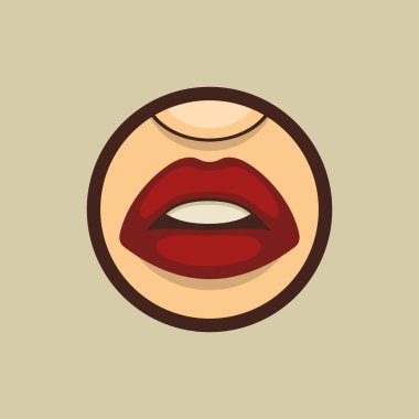 Kadın ağız diş ve dudakları vektör