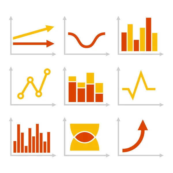 Gráfico de cores Gráfico Ícones Set. Vetor —  Vetores de Stock