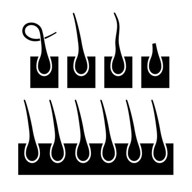 Hair Follicle Icons Set. Vector clipart