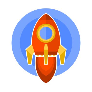 Roket simgesini düz stil. vektör