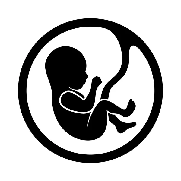 Foetus pictogram geïsoleerd op witte achtergrond — Stockvector