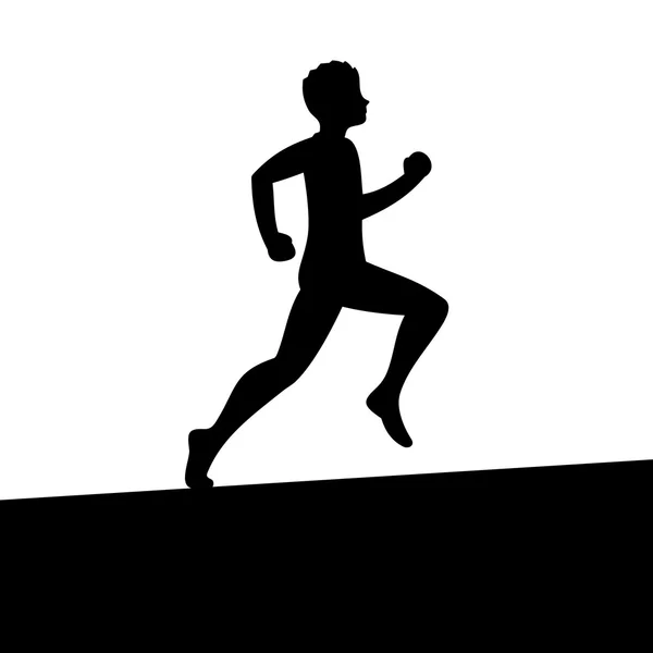 Hombres corriendo Silhouette. Vector — Vector de stock