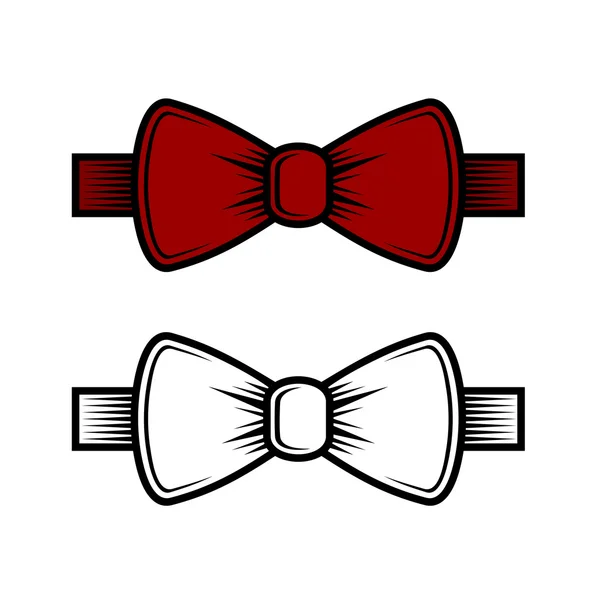 Bow Tie Icons Set. Rosso e bianco. Vettore — Vettoriale Stock