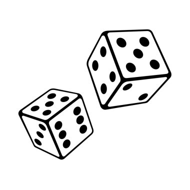 Two Dice Cubes on White Background. Vector clipart