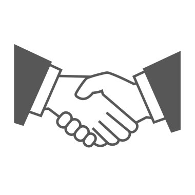 Gray Handshake Icon on White Background. Vector
