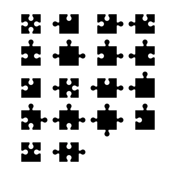 Jigsaw puzzle em branco peças construtor — Vetor de Stock