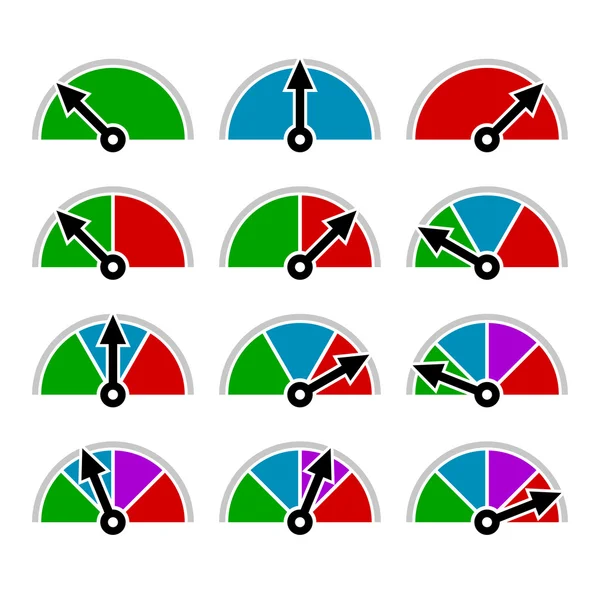 Kleur Indicator Diagram instellen sjabloonontwerp. Vector — Stockvector