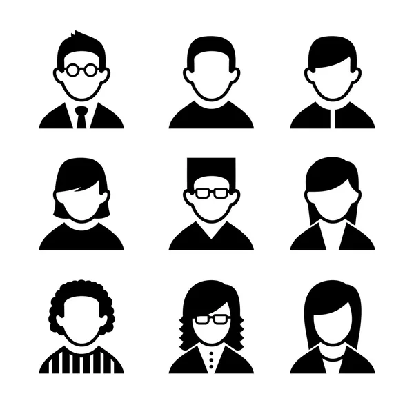 Managers and Programmers User Icons Set. Vector — Stock Vector
