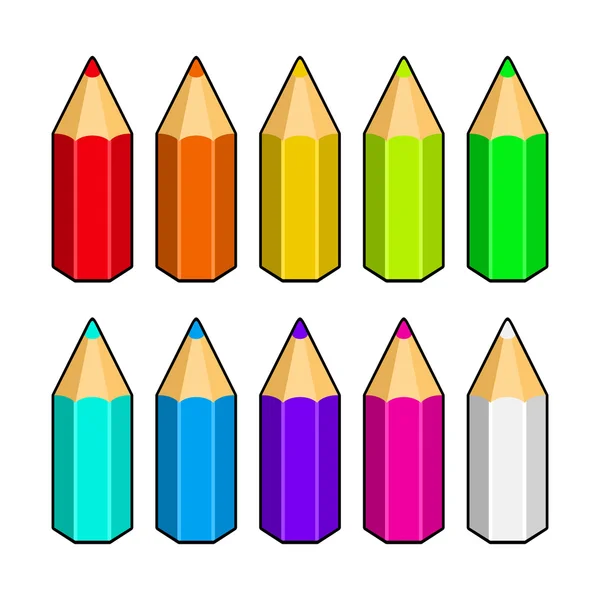 Uppsättning färgpennor — Stock vektor